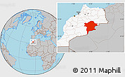 Gray Location Map of Errachidia, highlighted country