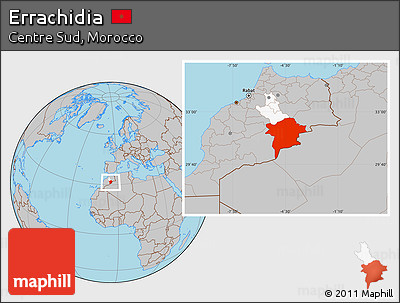 Gray Location Map of Errachidia, highlighted parent region