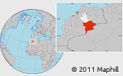 Gray Location Map of Errachidia, highlighted parent region