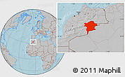 Gray Location Map of Errachidia, hill shading