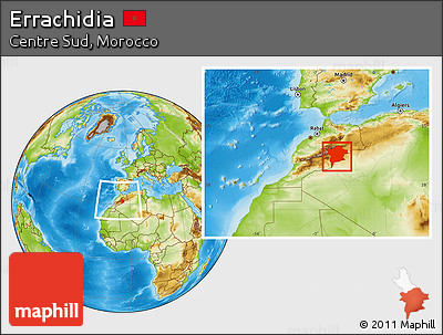 Physical Location Map of Errachidia, within the entire country