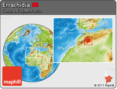 Physical Location Map of Errachidia, within the entire country