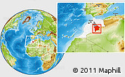 Physical Location Map of Errachidia, highlighted country, highlighted parent region, within the entire country