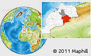 Physical Location Map of Errachidia, highlighted country, highlighted parent region