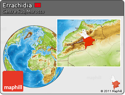 Physical Location Map of Errachidia, highlighted parent region