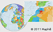 Political Location Map of Errachidia, within the entire country