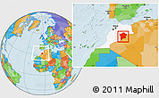 Political Location Map of Errachidia, highlighted country, within the entire country