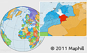 Political Location Map of Errachidia, highlighted parent region