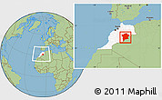 Savanna Style Location Map of Errachidia, highlighted country, within the entire country