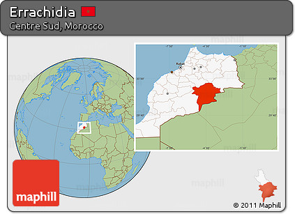 Savanna Style Location Map of Errachidia, highlighted country