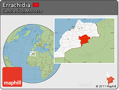 Savanna Style Location Map of Errachidia, highlighted country