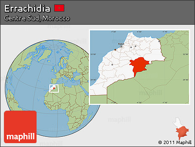 Savanna Style Location Map of Errachidia, highlighted country