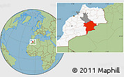 Savanna Style Location Map of Errachidia, highlighted country, highlighted parent region