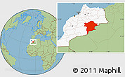 Savanna Style Location Map of Errachidia, highlighted country