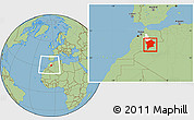 Savanna Style Location Map of Errachidia, highlighted parent region, within the entire country