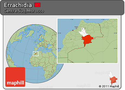Savanna Style Location Map of Errachidia, highlighted parent region