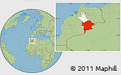 Savanna Style Location Map of Errachidia, highlighted parent region