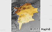 Physical Map of Errachidia, darken, desaturated