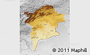 Physical Map of Errachidia, lighten, desaturated