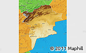 Physical Map of Errachidia, political outside