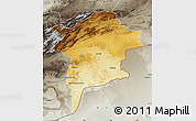 Physical Map of Errachidia, semi-desaturated