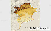 Physical Map of Errachidia, shaded relief outside