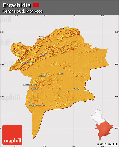 Political Map of Errachidia, cropped outside
