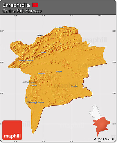 Political Map of Errachidia, cropped outside