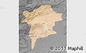 Satellite Map of Errachidia, darken, desaturated