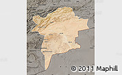 Satellite Map of Errachidia, darken, semi-desaturated