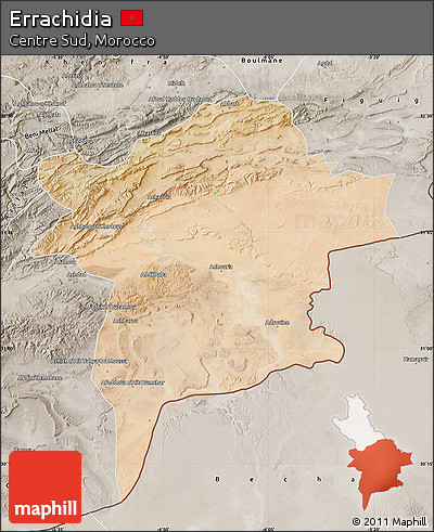 Satellite Map of Errachidia, semi-desaturated