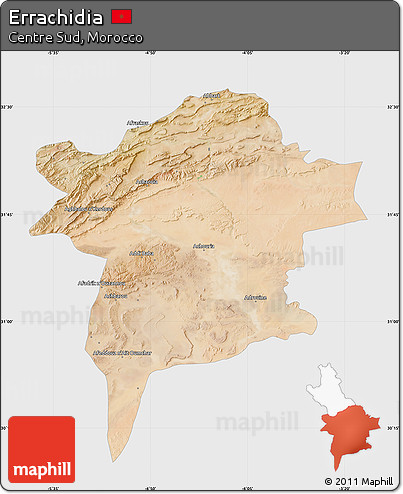 Satellite Map of Errachidia, single color outside
