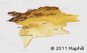 Physical Panoramic Map of Errachidia, cropped outside