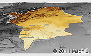 Physical Panoramic Map of Errachidia, darken, desaturated