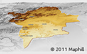 Physical Panoramic Map of Errachidia, lighten, desaturated