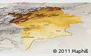 Physical Panoramic Map of Errachidia, lighten, semi-desaturated