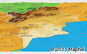 Physical Panoramic Map of Errachidia, political outside