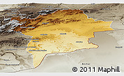 Physical Panoramic Map of Errachidia, semi-desaturated