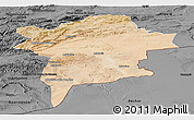 Satellite Panoramic Map of Errachidia, darken, desaturated