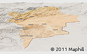 Satellite Panoramic Map of Errachidia, lighten, semi-desaturated
