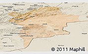Satellite Panoramic Map of Errachidia, shaded relief outside
