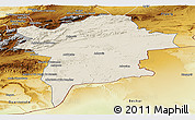 Shaded Relief Panoramic Map of Errachidia, physical outside
