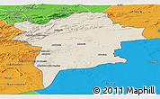 Shaded Relief Panoramic Map of Errachidia, political outside