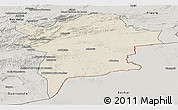 Shaded Relief Panoramic Map of Errachidia, semi-desaturated