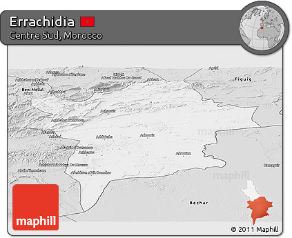 Silver Style Panoramic Map of Errachidia