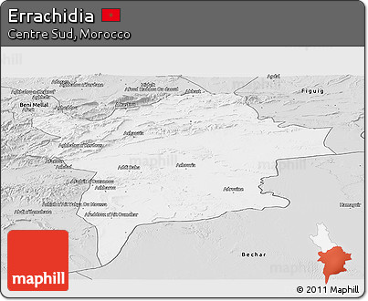 Silver Style Panoramic Map of Errachidia