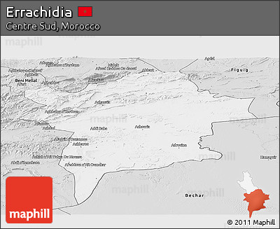 Silver Style Panoramic Map of Errachidia