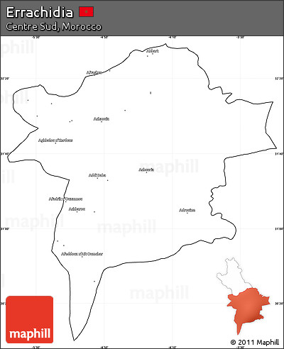 Blank Simple Map of Errachidia, cropped outside