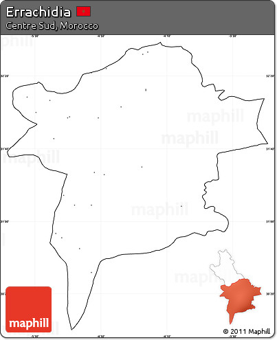 Blank Simple Map of Errachidia, cropped outside, no labels