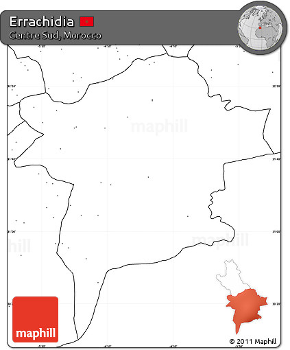 Blank Simple Map of Errachidia, no labels